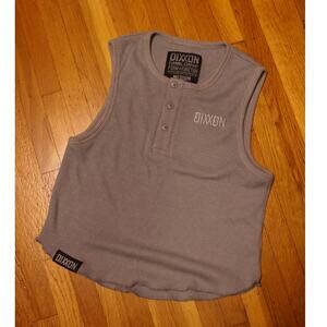 Dixxon Flannel Co Cropped Thermal Tank Top henley gray medium